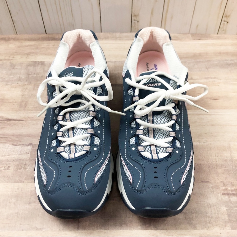 Skechers D’Lites Life Saver Navy/Pink/White Sz 9.5